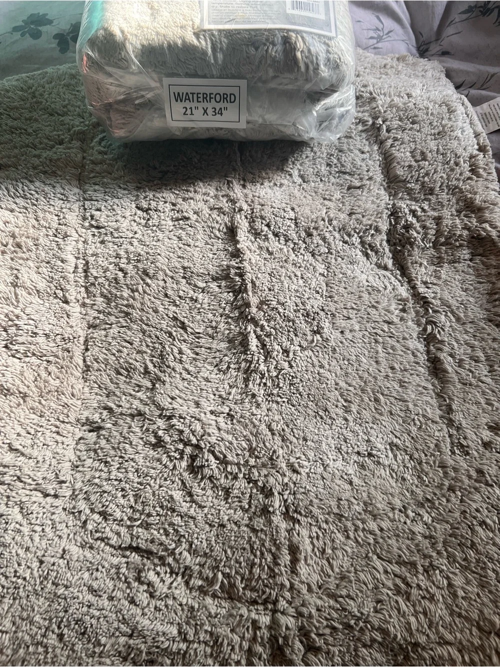 Waterford Light Grey Cotton Bath Rug - Plush 100% Cotton
